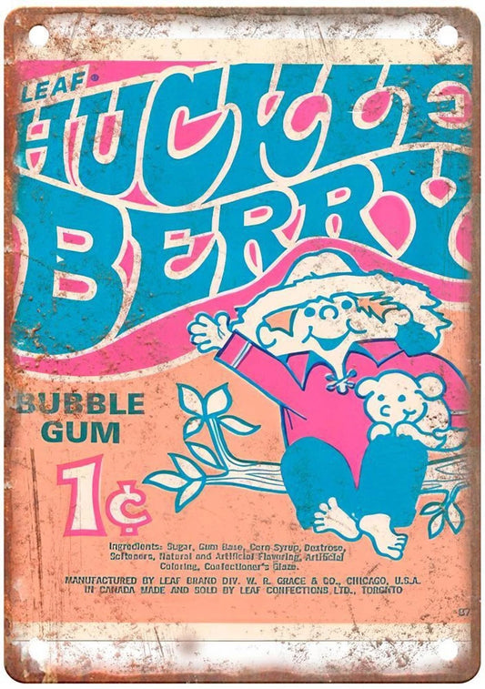 Huckleberry Bubble Gum Aluminum Sign — product artwork