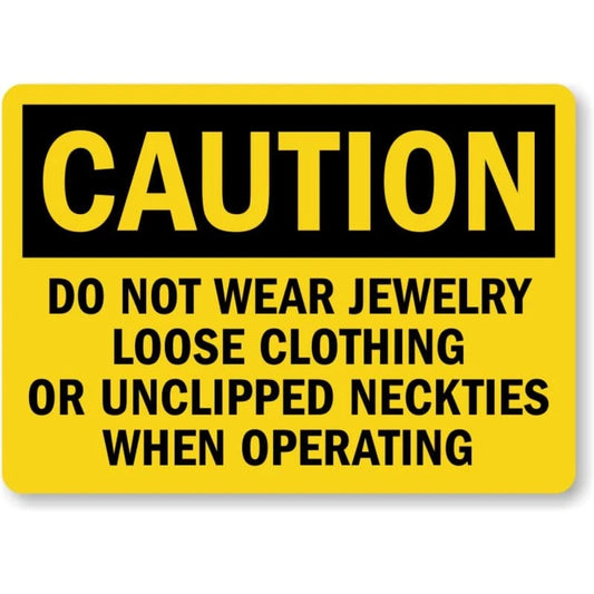 Do Not Wear Jewellery Caution Aluminum Sign — product artwork