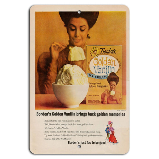 Vintage Borden's Dairy Retro Aluminum Sign — product artwork