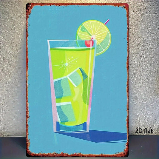 Cocktail Funny Vintage Kitchen Bar Wall Art Aluminum Sign — product artwork