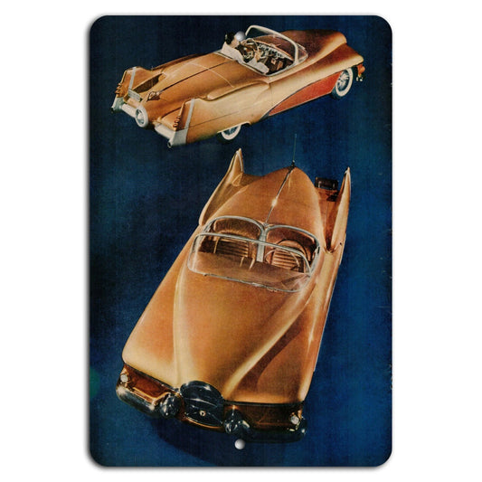 Vintage Car Retro Futuristic Aluminum Sign — product artwork