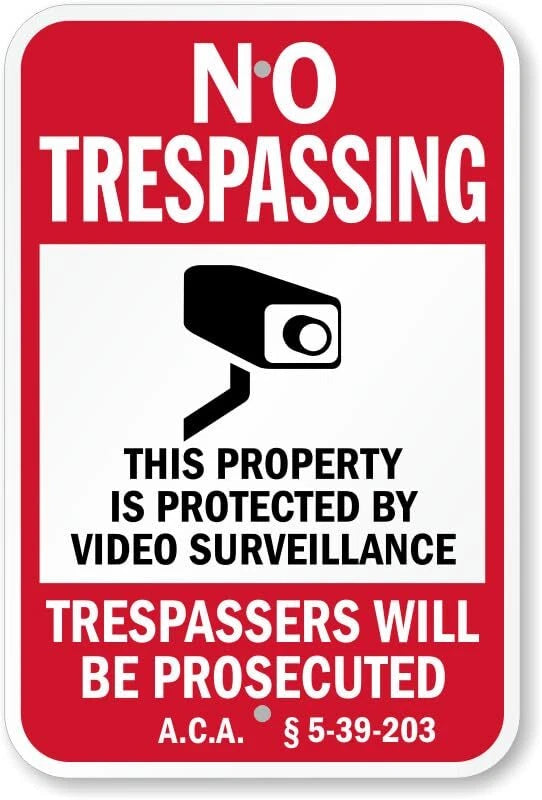 Video Surveillance Aluminum Sign — product artwork