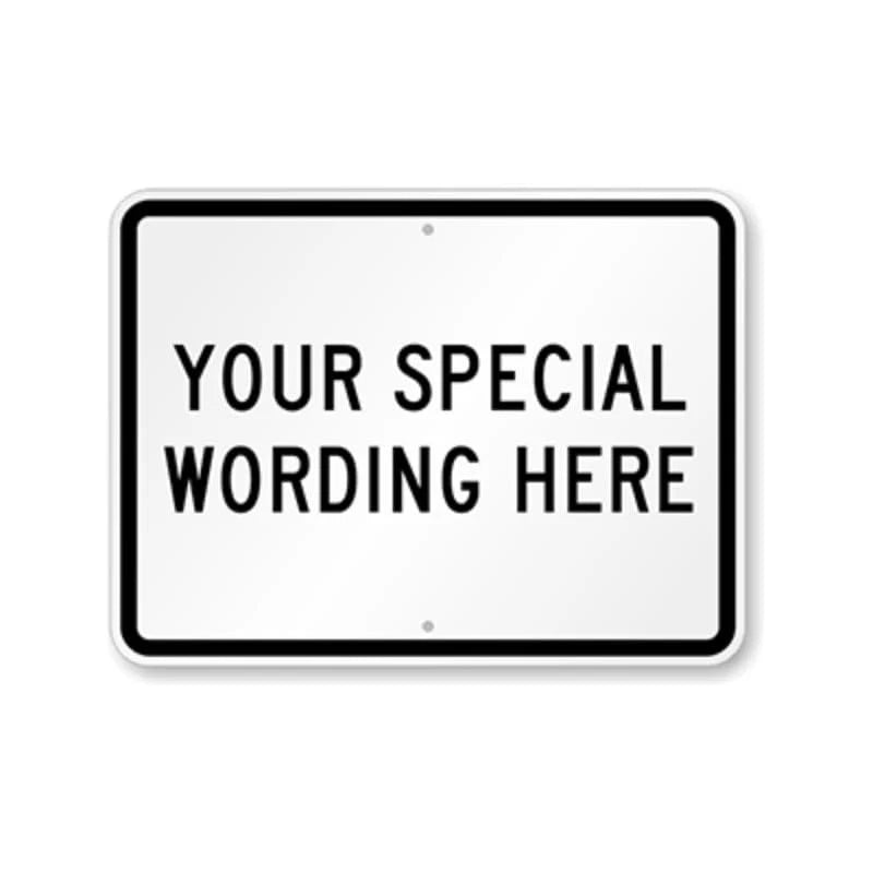 Black Horizontal Template Custom Aluminum Sign — product artwork