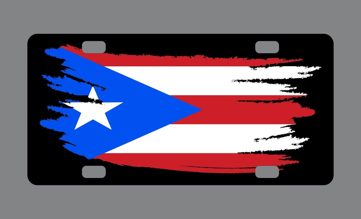 Puerto Rico Flag Black Design Boricua Decorative Aluminum Plate — product artwork