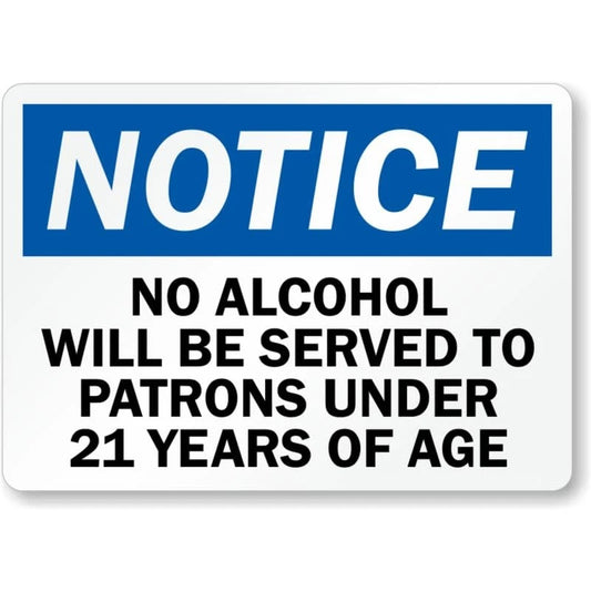 No Alcohol Bar Aluminum Sign — product artwork
