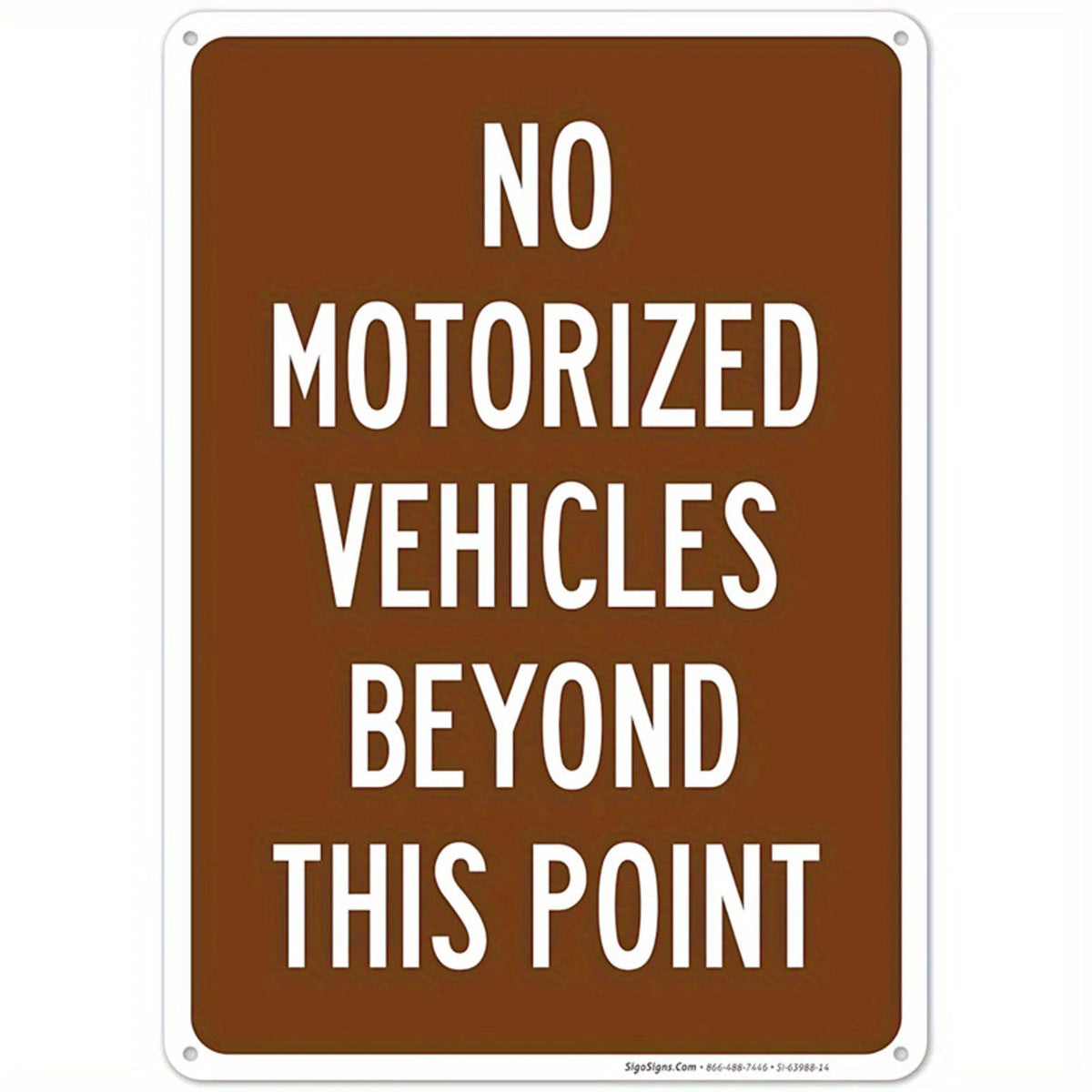 Restriction No Motorized Vehicles Funny Aluminum Sign — product artwork