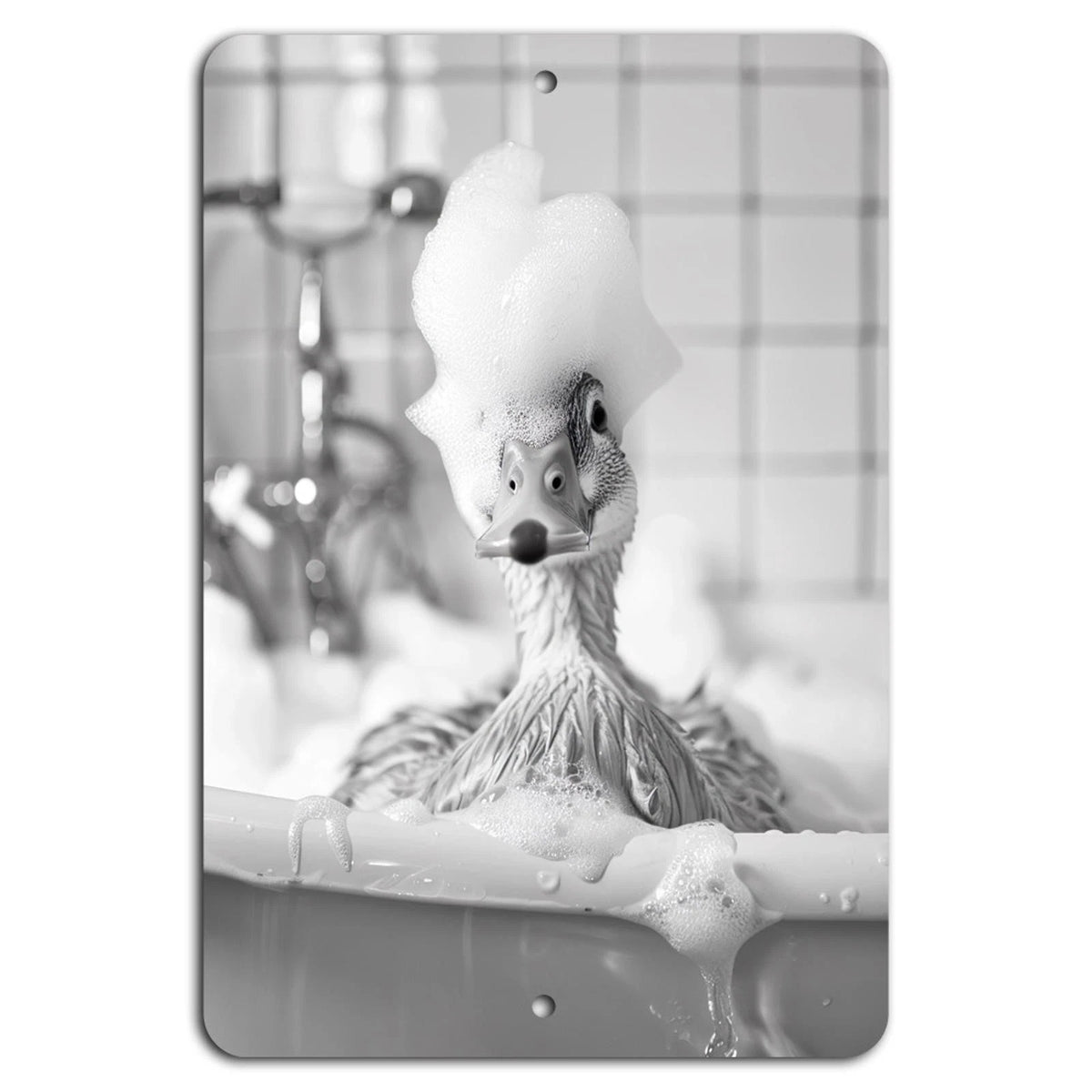Wall Ducky Day Spa Bubble Bath Whimsical Aluminum Sign — product artwork