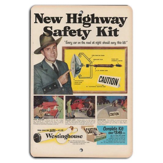 Vintage Highway Safety Westinghouse Retro Aluminum Sign — product artwork