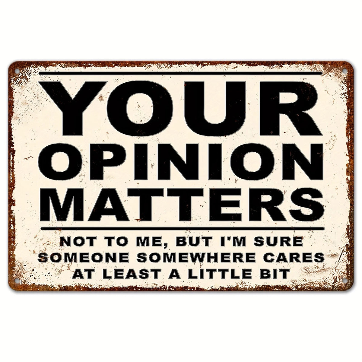 Your Opinion Matters Not to Me Funny Aluminum Sign — product artwork