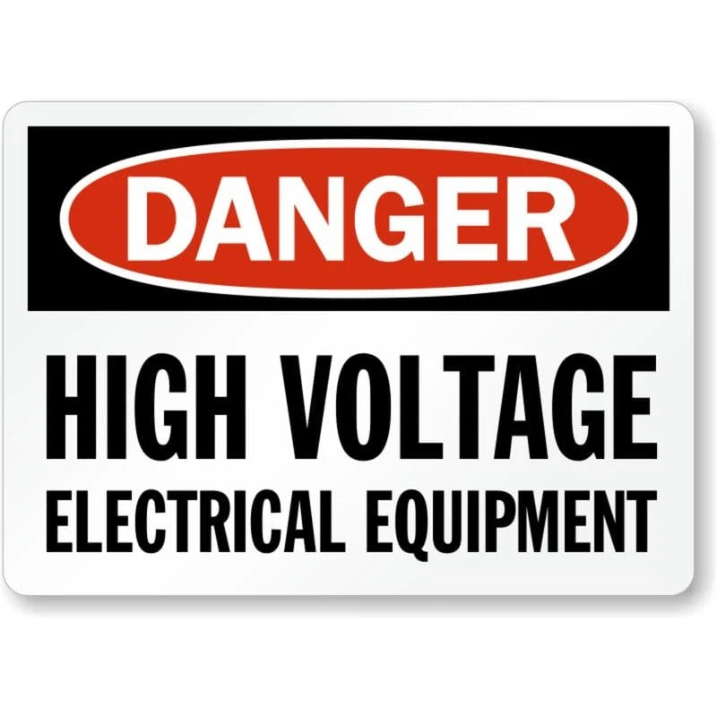 Danger High Voltage Electrical Equipment Aluminum Sign — product artwork