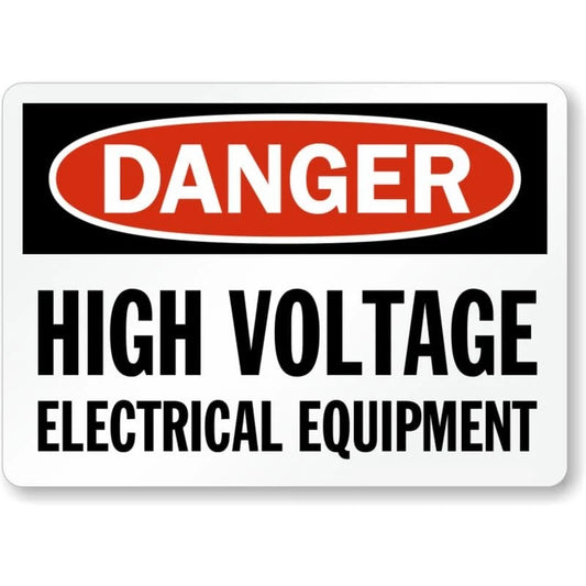 Danger High Voltage Electrical Equipment Aluminum Sign — product artwork