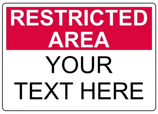 Custom Restricted Area Landscape Red Aluminum Sign — product artwork