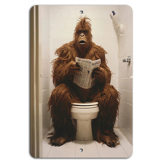 Sasquatch Bathroom Rustic Aluminum Sign — product artwork