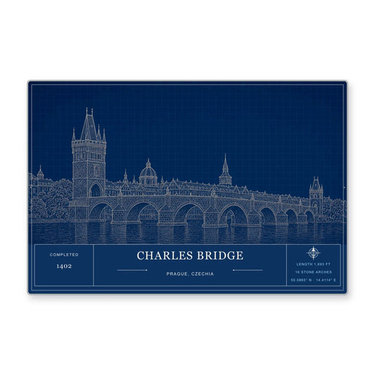 Charles Bridge Architectural Wall Art Aluminum Sign — product artwork
