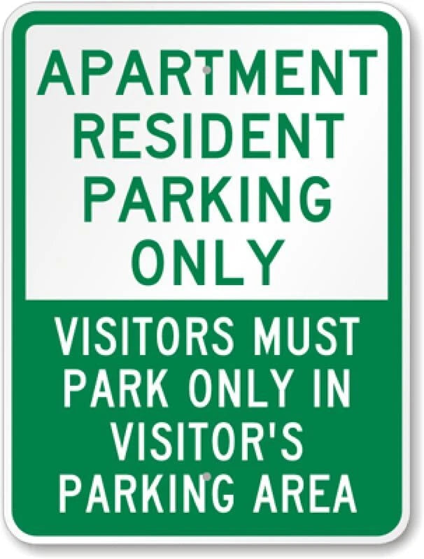 Apartment Parking Resident Parking Aluminum Sign — product artwork