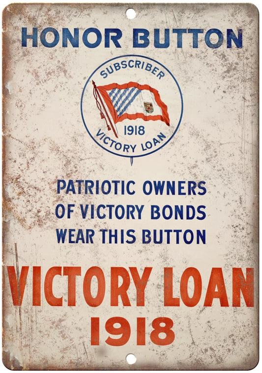 Victory Loan Poster Vintage 1918 Funny Aluminum Sign — product artwork