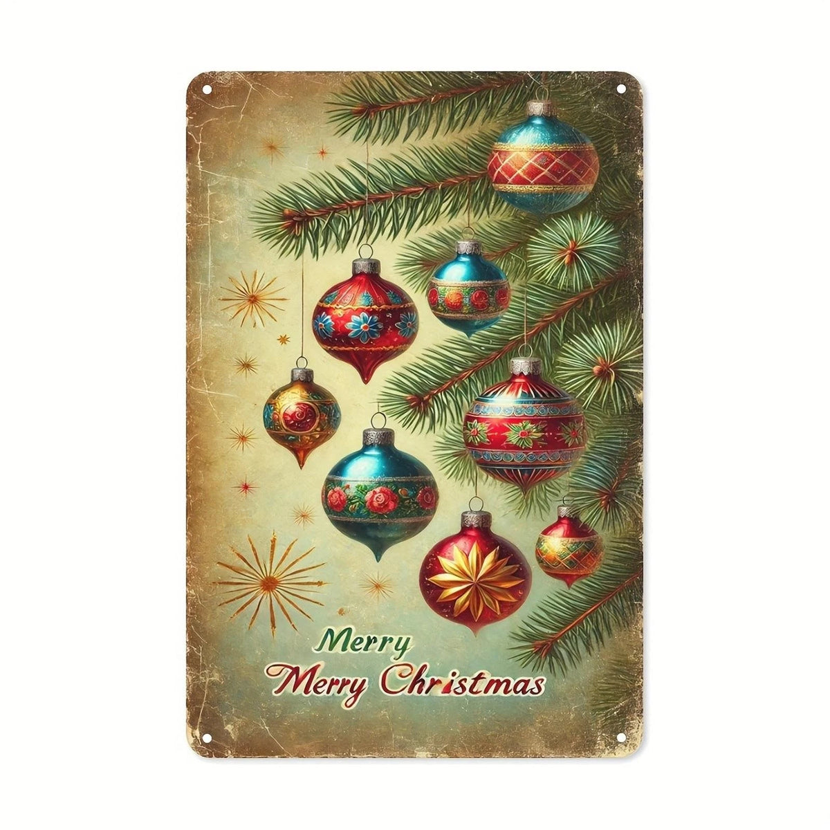 Christmas Tree Handmade Decorative Funny Aluminum Sign — product artwork
