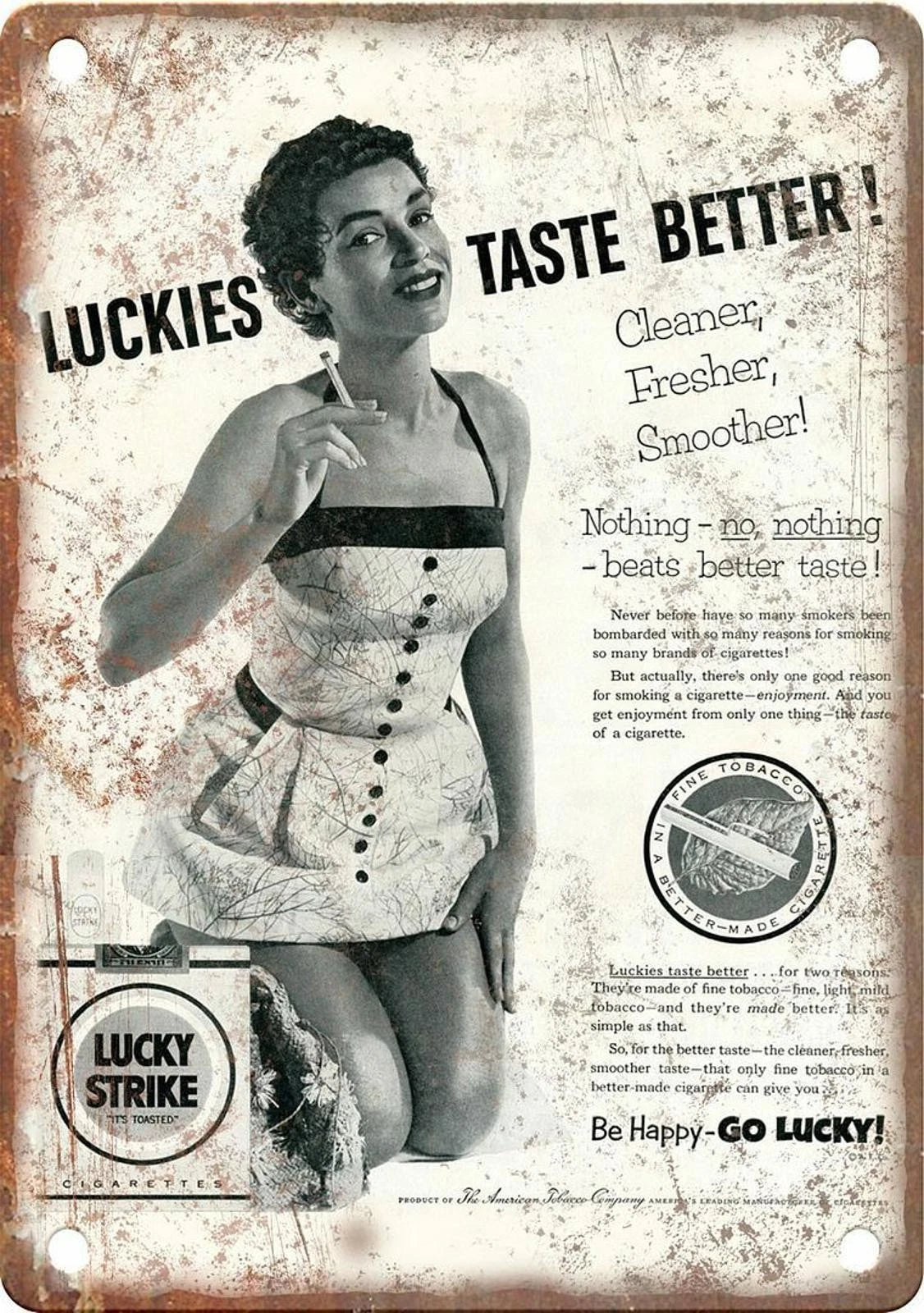 Lucky Strike Reproduction Tobacco Aluminum Sign — product artwork