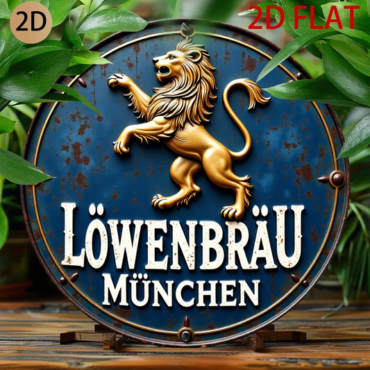 Circular Wenbr U Munich Logo Retro Round Aluminum Sign — product artwork