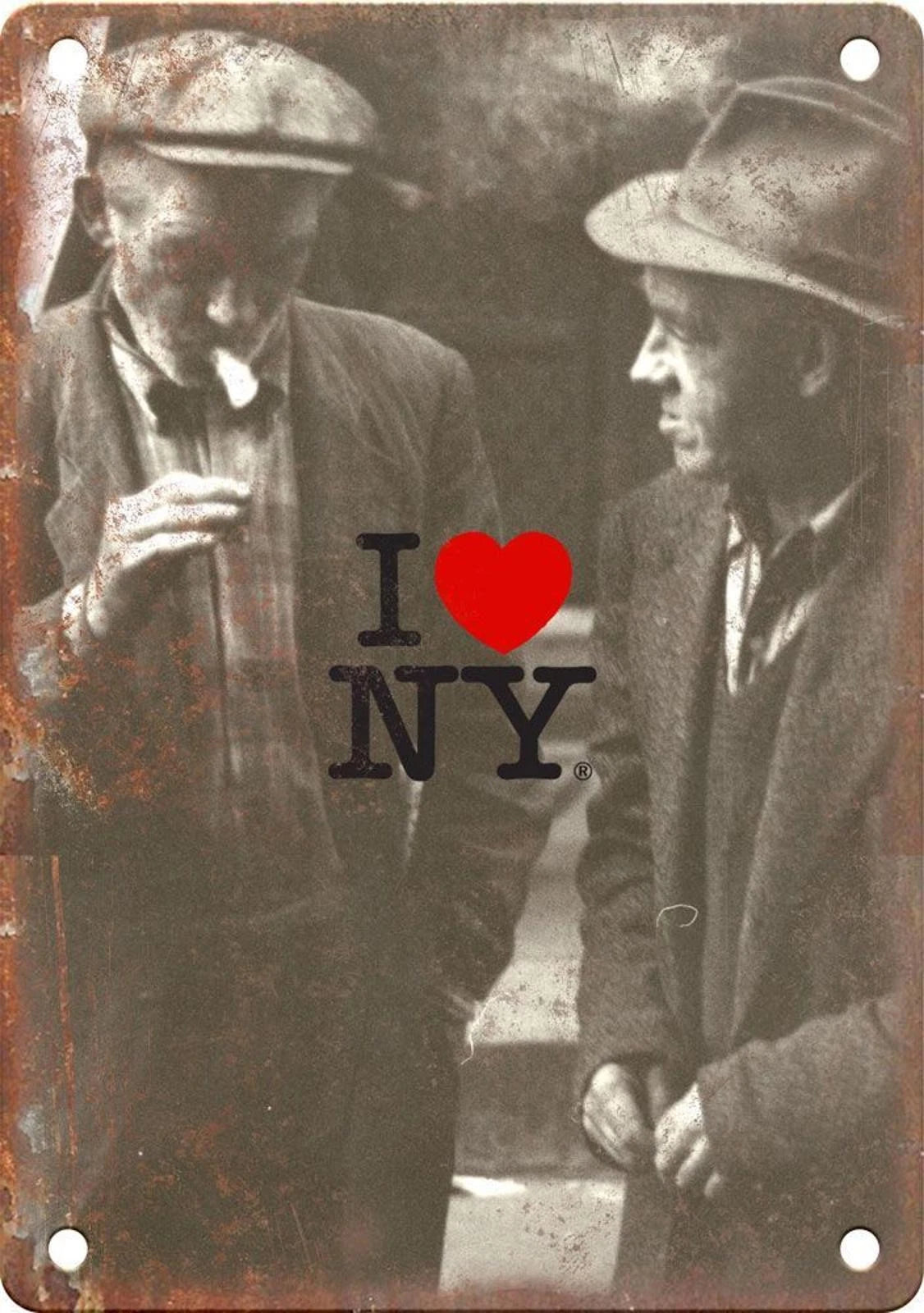 I Love New York Construction Workers Aluminum Sign — product artwork