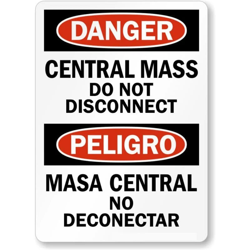 Bilingual Central Mass Aluminum Sign — product artwork