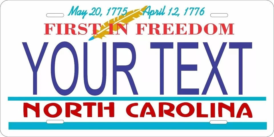 North Carolina Freedom Personalized Replica License Plate — product artwork