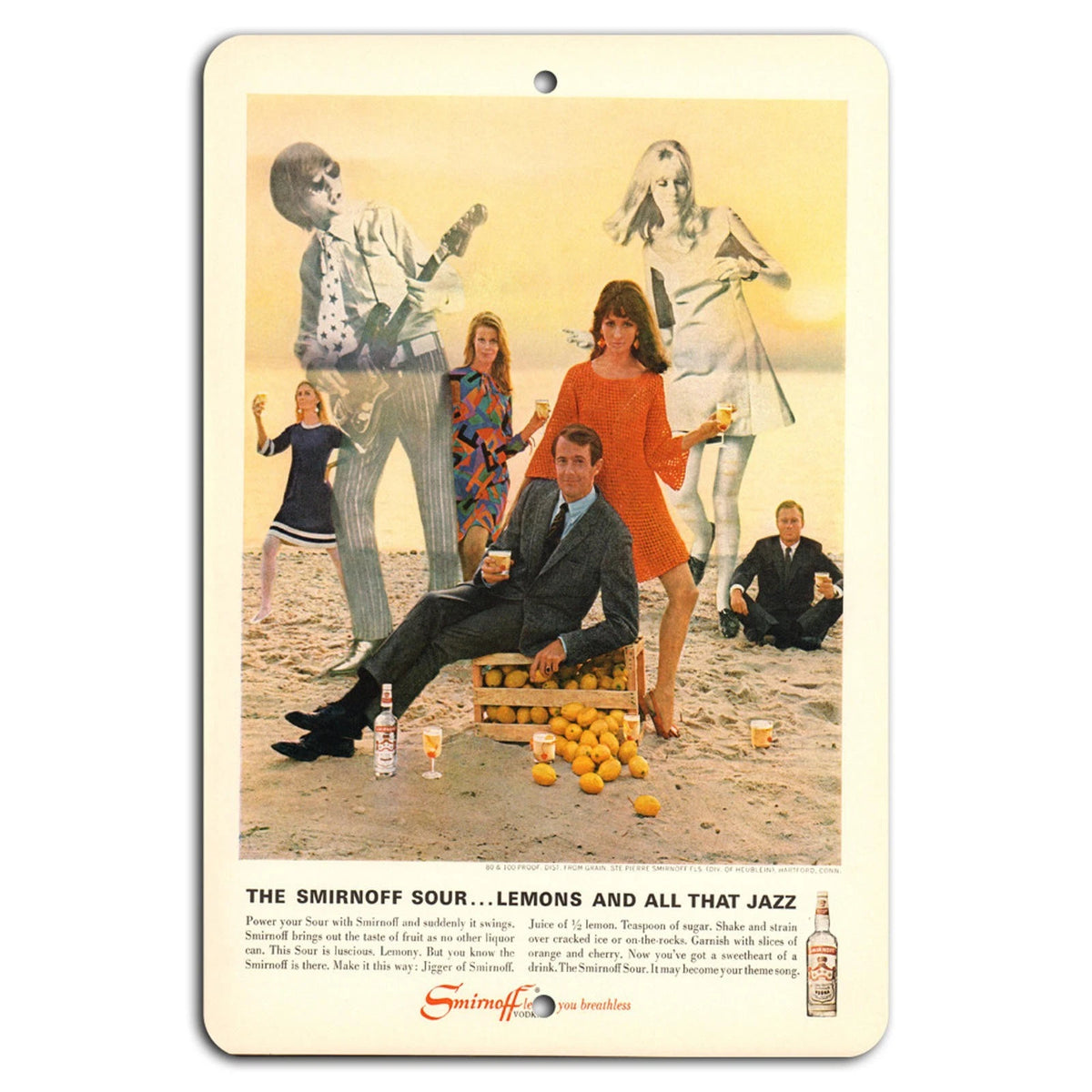 Vintage Beach Party Retro Aluminum Sign — product artwork