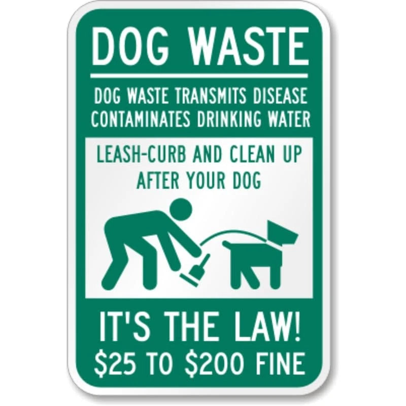 Dog Waste Transmits Disease Clean Up After Your Dog Aluminum Sign — product artwork