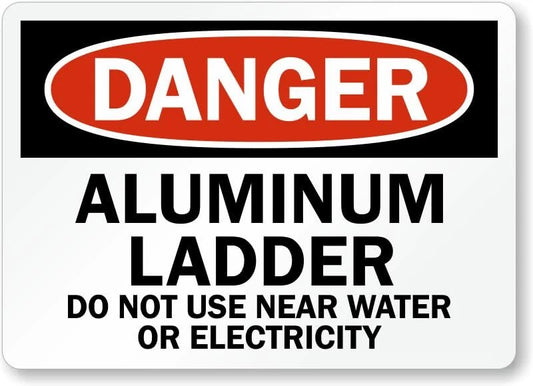Ladder Danger Safety Aluminum Sign — product artwork