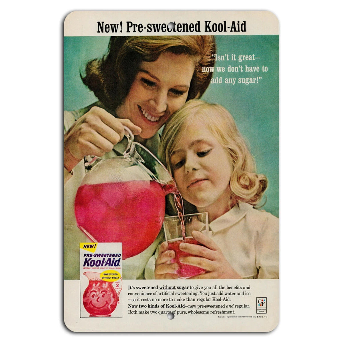 Vintage Kool-aid Retro Pop Art Nostalgia Aluminum Sign — product artwork
