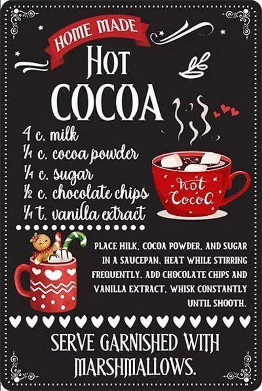 Hot Cocoa Funny Christmas Holiday Aluminum Sign — product artwork