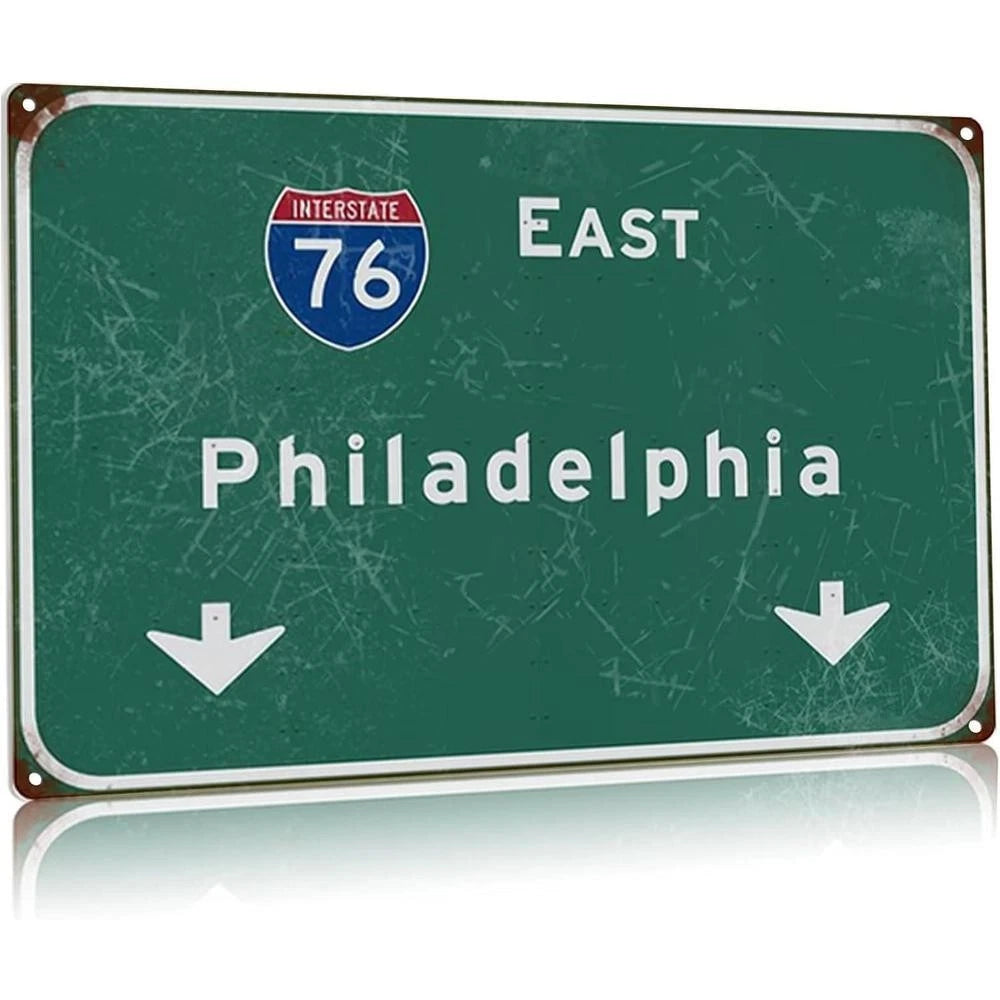 Philadelphia Vintage Direction Route 76 Airport Exit Aluminum Sign — product artwork