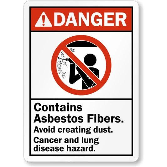 Danger Contains Asbestos Fibers Avoid Creating Dust Sign — product artwork