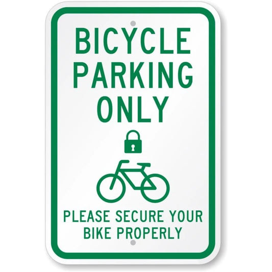 Bicycle Parking Secure Bike Aluminum Sign — product artwork