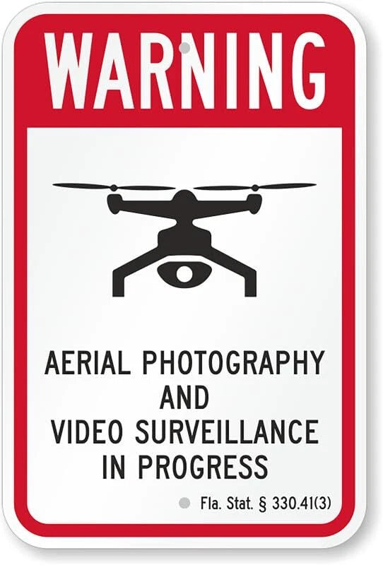 Surveillance Florida Drone Video Aluminum Sign — product artwork