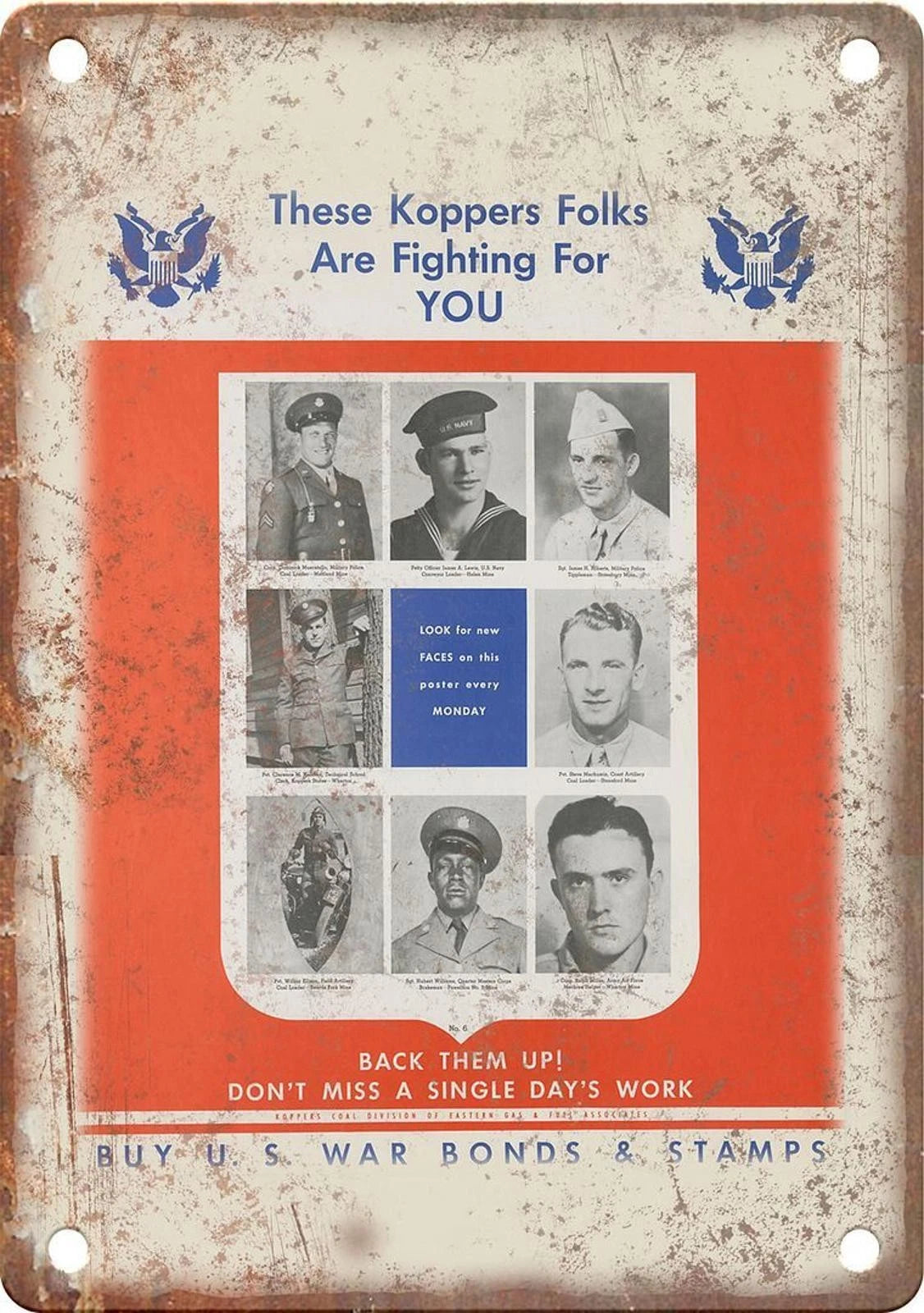 WWII Propaganda Poster Buy War Bonds Funny Vintage Aluminum Sign — product artwork