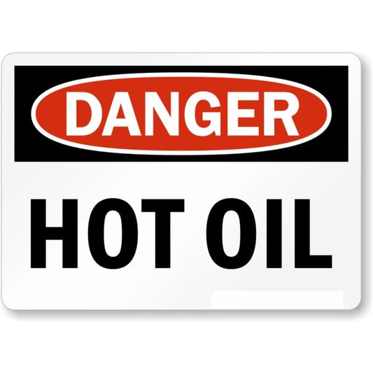 Hot Oil Danger Aluminum Sign — product artwork