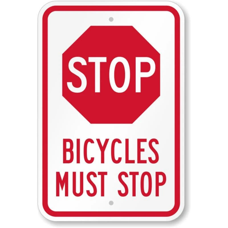 Bicycles Use Pedestrian Al Aluminum Sign — product artwork