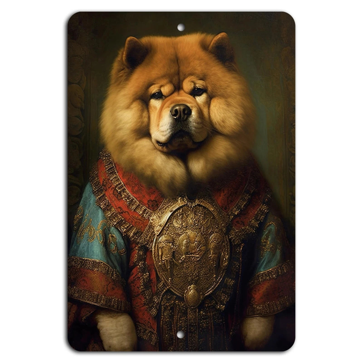 Regal Canine Handmade Vintage Style Dog Portrait Aluminum Sign — product artwork