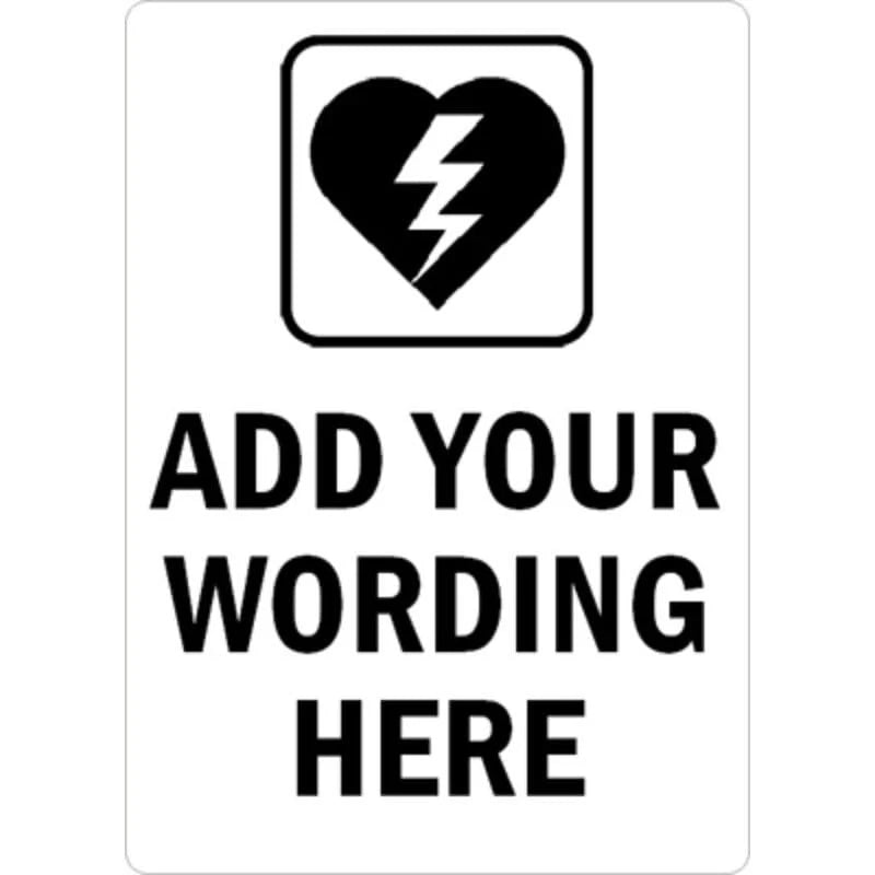 Custom Heart Lightning Symbol Message Aluminum Sign — product artwork