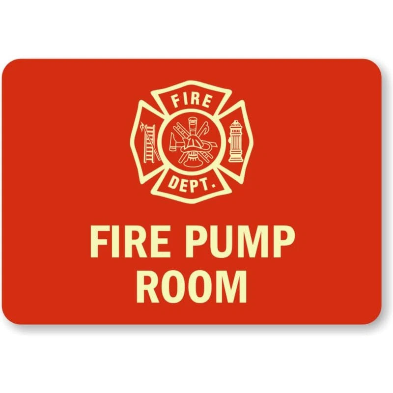 Fire Pump Room Aluminum Sign — product artwork