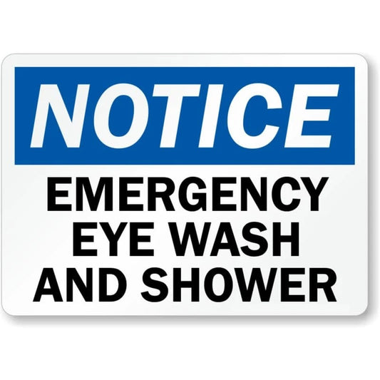 Emergency Eye Wash Notice Aluminum Sign — product artwork