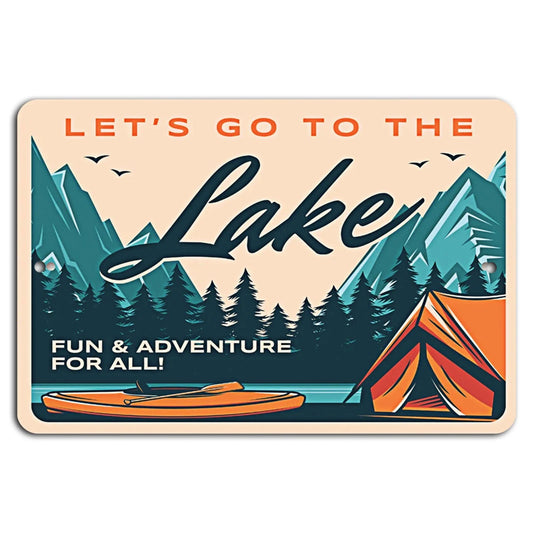 Rustic Lake Horizontal Aluminum Sign — product artwork