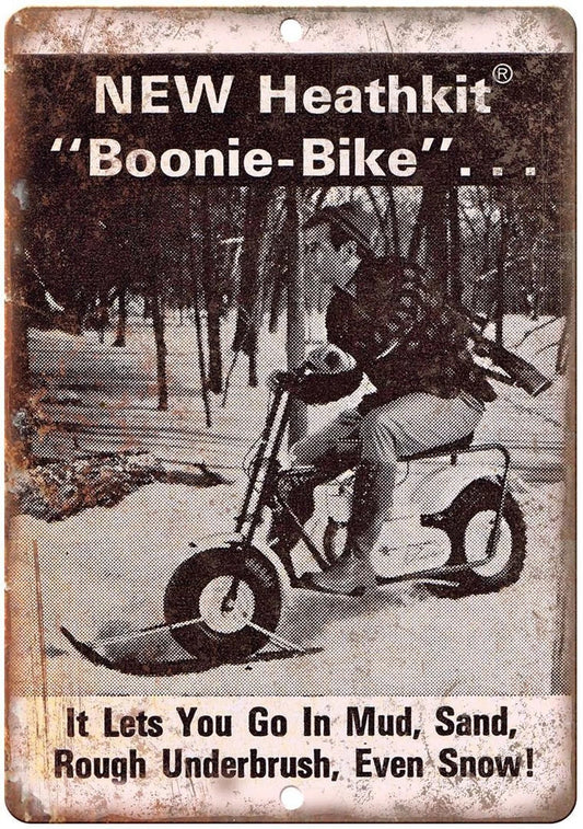 Mini Bike Snow Tires Bonnie-bike Funny Aluminum Sign — product artwork