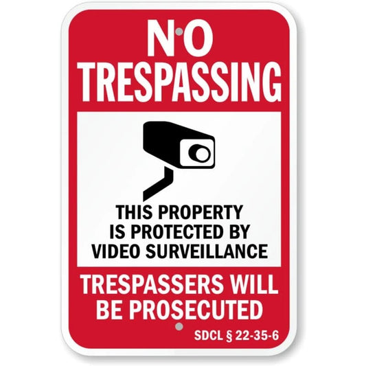Sd Video Surveillance Aluminum Sign — product artwork