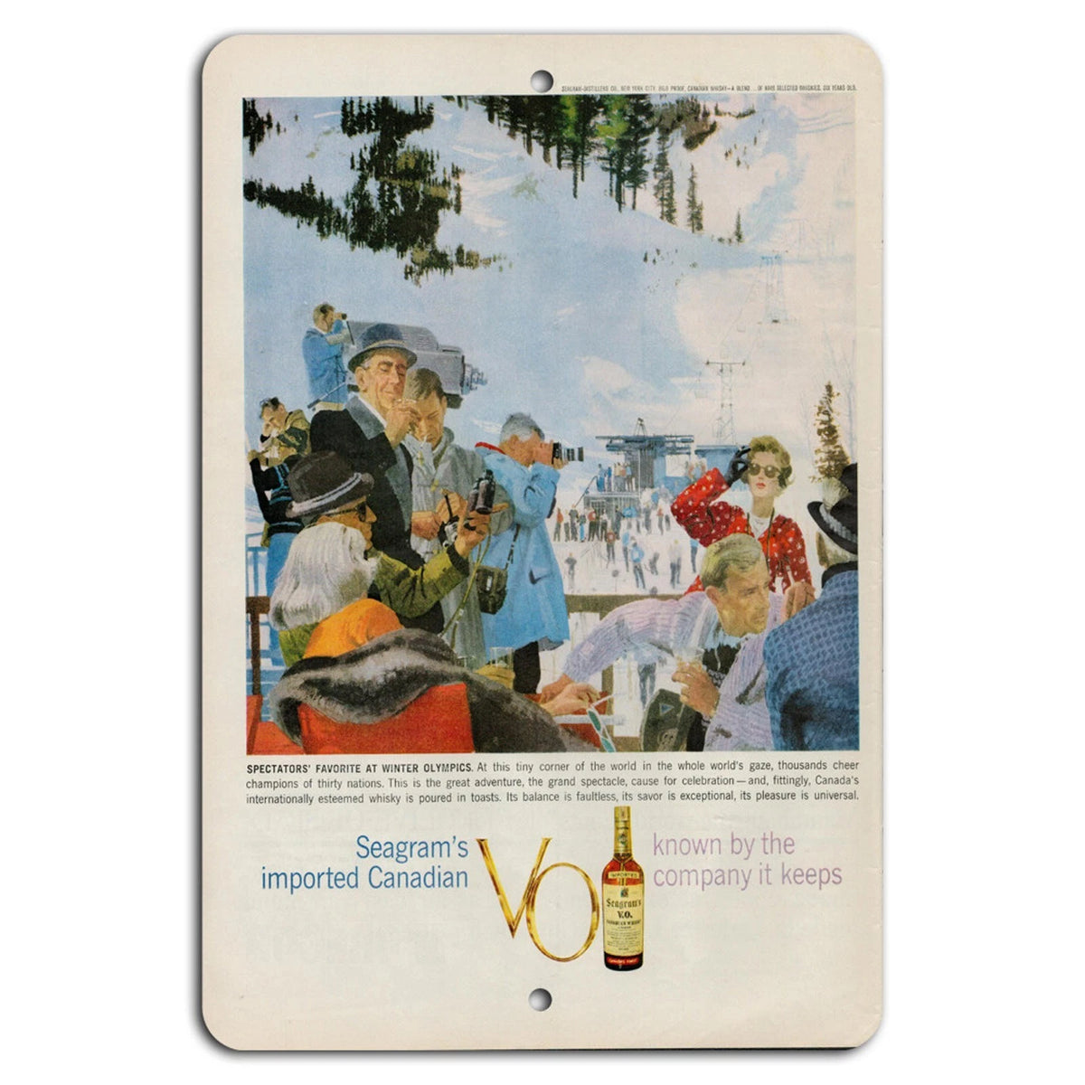 Seagram's Winter Olympics Spectators' Favorite Vintage Aluminum Sign — product artwork