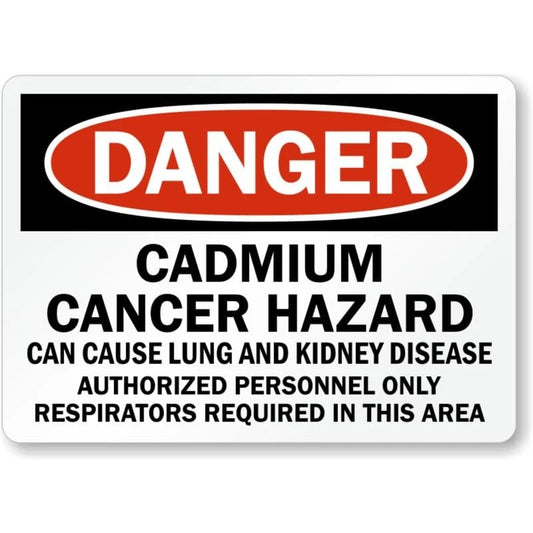 Cadmium Cancer Hazard Danger Aluminum Sign — product artwork