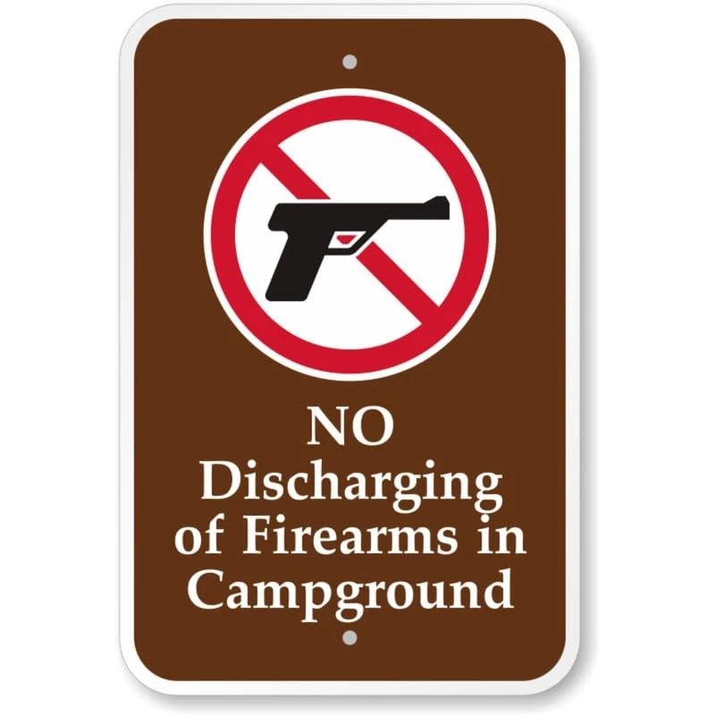 No Discharging of Firearms Aluminum Sign — product artwork