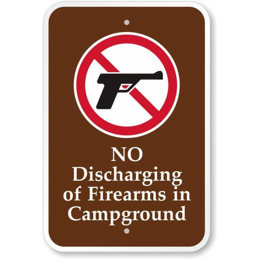 No Discharging of Firearms Aluminum Sign — product artwork