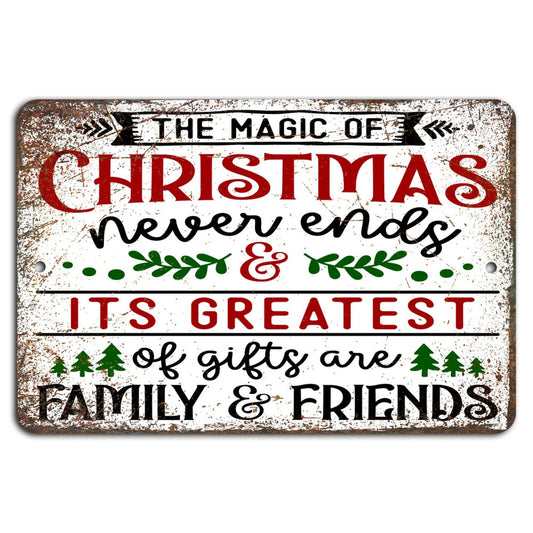 Magic of Christmas Never Ends Aluminum Sign — product artwork